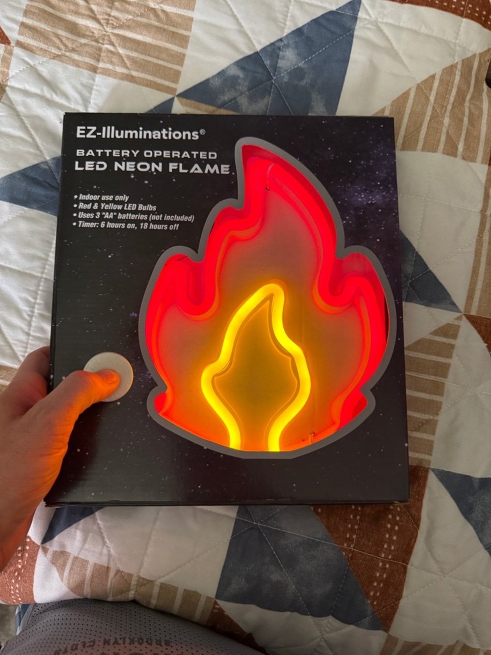 LED Neon Flame Wall Decor - Red & Yellow